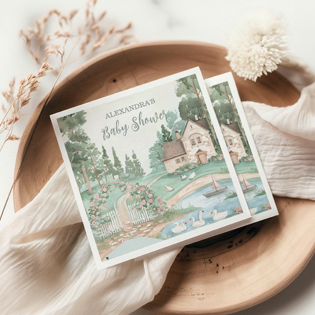 Servilleta De Papel Swan Princess Baby Shower (Subido por el creador)