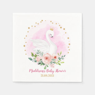Servilleta De Papel Swan Princess Baby Shower Fiesta Napkin