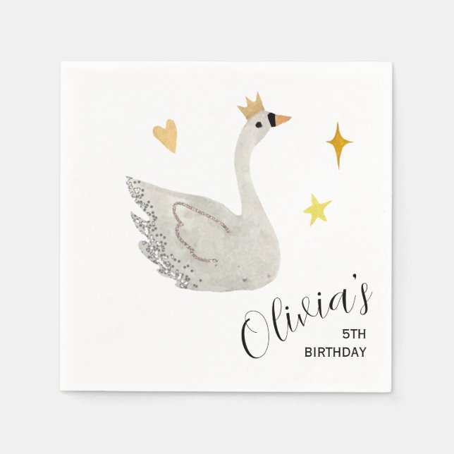 Servilleta De Papel Swan Princess Paper Napkins (Anverso)