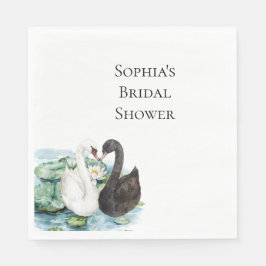 Servilleta De Papel Swans Water Lilies Lake Romantic Bridal Shower