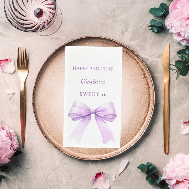 Servilleta De Papel Sweet 16 lavender bow white (Subido por el creador)