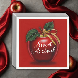 Servilleta De Papel Sweet Arrive Red Apple Baby Shower