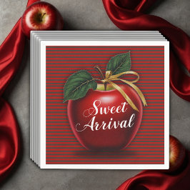 Servilleta De Papel Sweet Arrive Red Apple Baby Shower
