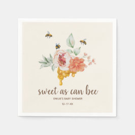 Servilleta De Papel Sweet As Can Bee Floral Honeycomb Baby Shower