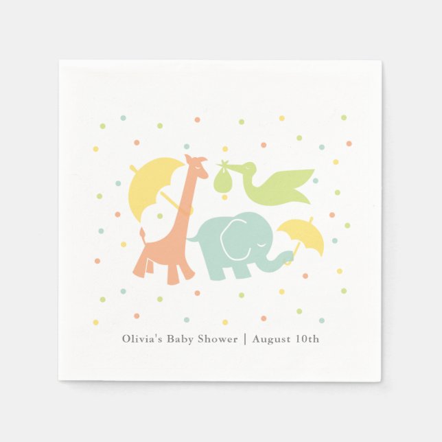Servilleta De Papel Sweet Baby Animals Baby Shower (Anverso)