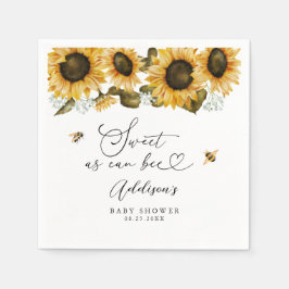 Servilleta De Papel Sweet Bee Sunflowers Baby Shower