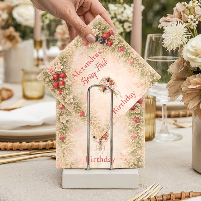 Servilleta De Papel Sweet Berry Garden 1st Birthday (Subido por el creador)