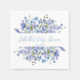 Servilleta De Papel Sweet Blue Wildflowers Garden Baby Shower