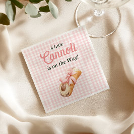 Servilleta De Papel Sweet Cannoli Pink Bow Girl Italian Baby Shower