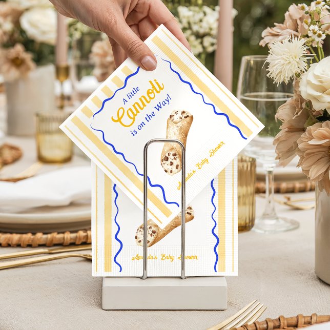Servilleta De Papel Sweet Cannoli Yellow Blue Italian Baby Shower (Subido por el creador)