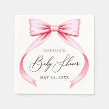 Sweet Cute Pink Coquette Bow Baby Shower