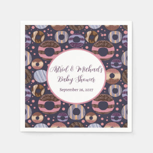 Servilleta De Papel Sweet Donuts Purple Chica Baby Shower