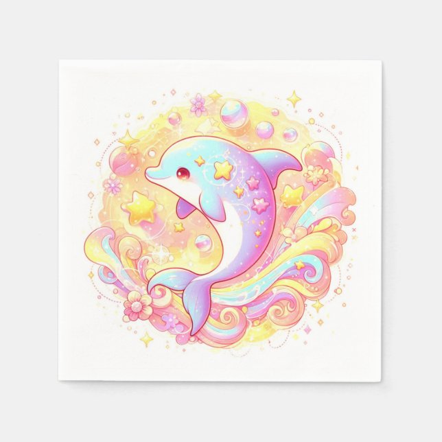 Servilleta De Papel Sweet Fantasy Dolphin Baby Shower (Anverso)