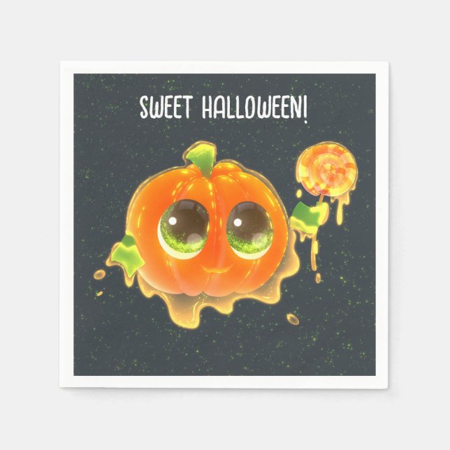 Servilleta De Papel Sweet Halloween Party Paper Napkin with Pumpkin  (Anverso)