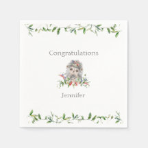 Sweet Hedgehog Watercolor Floral Baby Shower