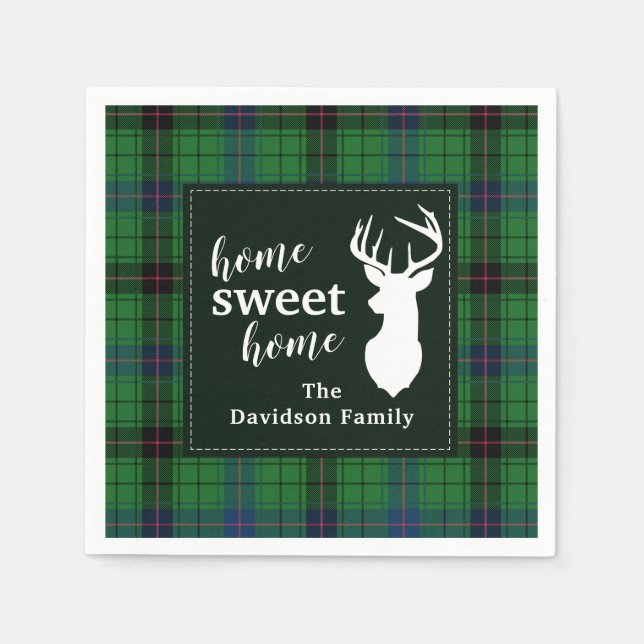 Servilleta De Papel Sweet Home Tartan Davidson Plaid personalizado (Anverso)
