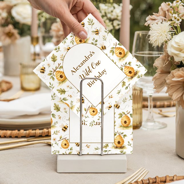 Servilleta De Papel Sweet Honey Bee Wild One Birthday (Subido por el creador)