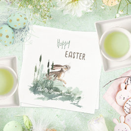 Servilleta De Papel Sweet Hoppy Easter Bunny Watercolor