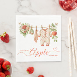 Servilleta De Papel Sweet Little Apple Baby Shower | Fall Rustic Baby