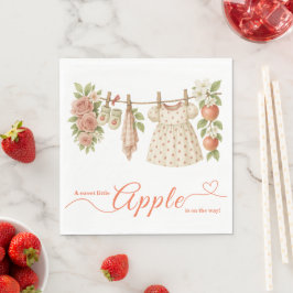 Servilleta De Papel Sweet Little Apple Baby Shower | Fall Rustic Baby