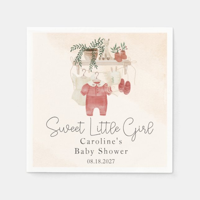 Servilleta De Papel Sweet Little Girl Boho Clothes Baby Shower (Anverso)