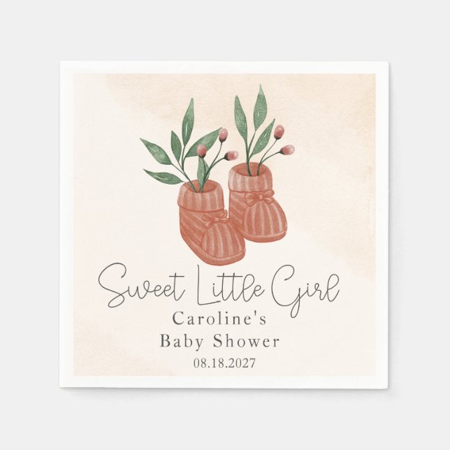 Servilleta De Papel Sweet Little Girl Boho Clothes Baby Shower (Anverso)