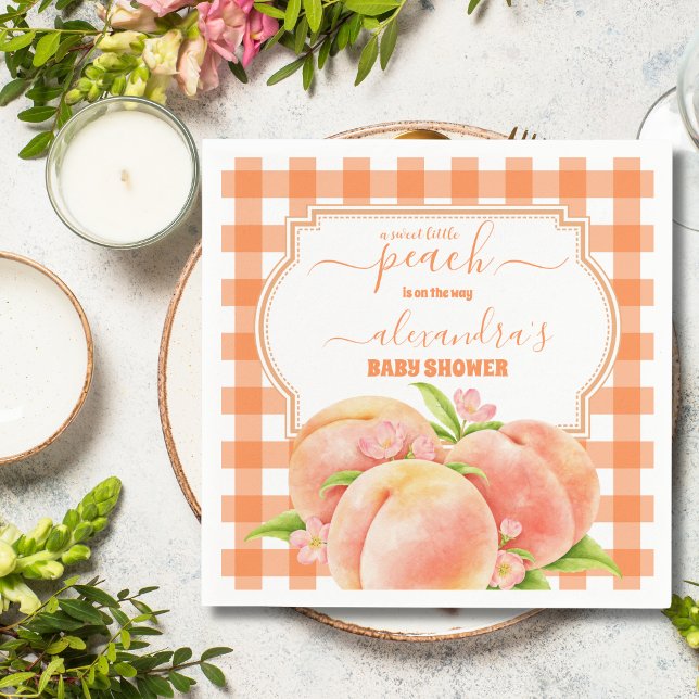 Servilleta De Papel Sweet Little Peach Baby Shower (Subido por el creador)