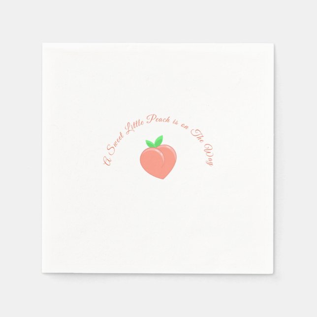 Servilleta De Papel Sweet Little Peach Baby Shower (Anverso)