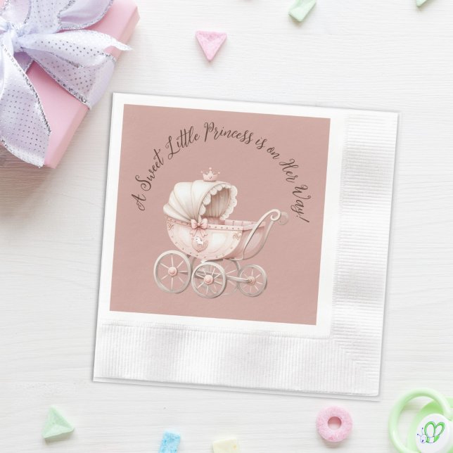 Servilleta De Papel Sweet Little Princess Baby Shower (Sweet Little Princess Baby Shower Napkin)