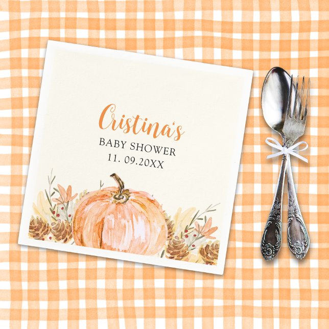 Servilleta De Papel Sweet Little Pumpkin is on her Way, Baby Shower (Subido por el creador)