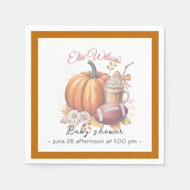 Servilleta De Papel Sweet little pumpkin is on the way (Anverso)