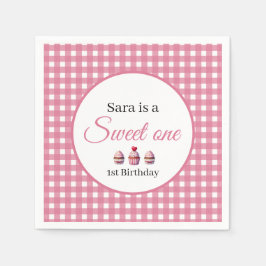 Servilleta De Papel Sweet One Cupcake for 1st Birthday Girl Party 