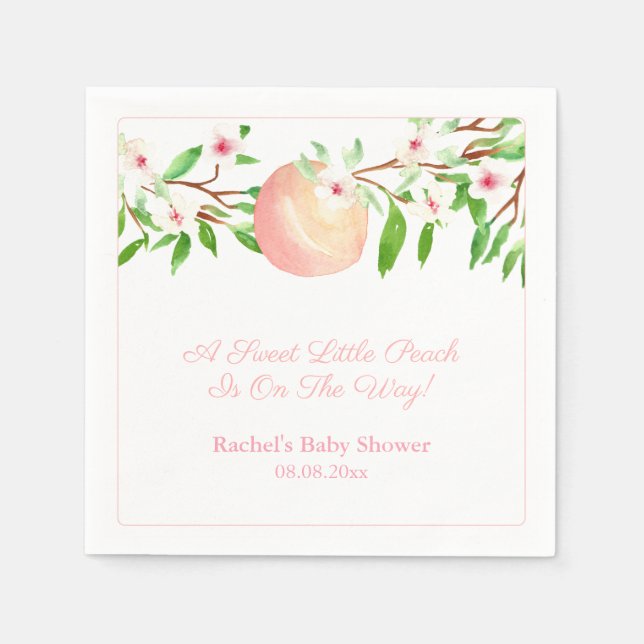Servilleta De Papel Sweet Peach Baby Shower Party (Anverso)