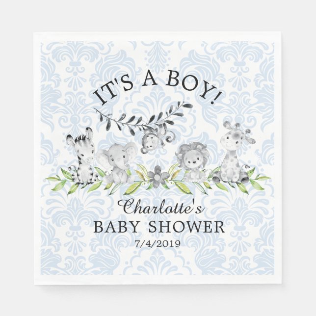 Servilleta De Papel Sweet Safari Animals Baby Shower Papeles servillet (Anverso)