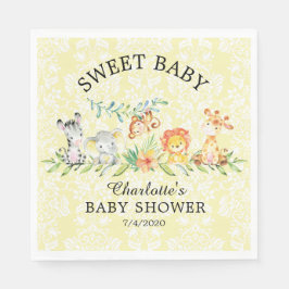 Servilleta De Papel Sweet Safari Animals Baby Shower Papeles servillet