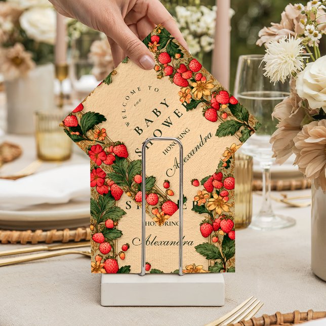 Servilleta De Papel Sweet Strawberry Storybook Baby Shower (Subido por el creador)