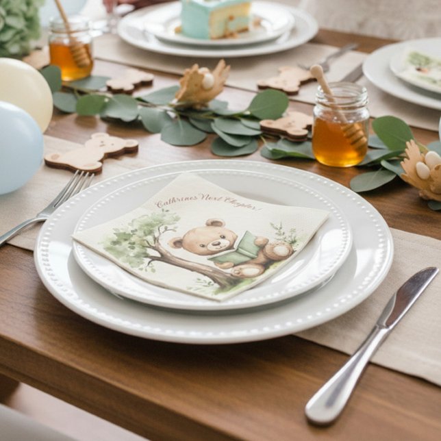 Servilleta De Papel Sweet Teddy Bear Book Lover Baby Shower Party  (Subido por el creador)