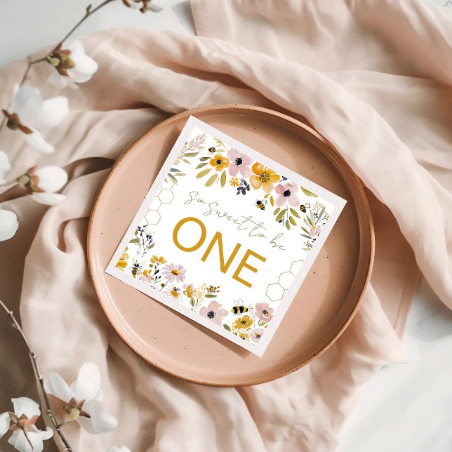 Servilleta De Papel Sweet to Bee One Floral Garden Napkins (Subido por el creador)