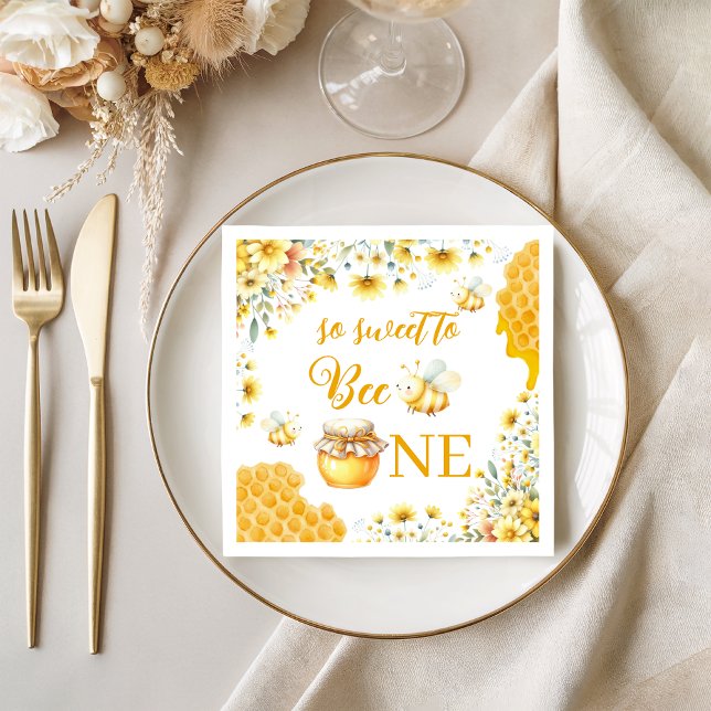 Servilleta De Papel Sweet to Bee One Yellow Floral Napkins (Subido por el creador)