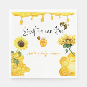 Servilleta De Papel Sweet Yellow Honey Comb Sunflower Bee Baby Shower