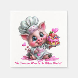 Servilleta De Papel Sweetest Mom Pig Chef Party Napkins