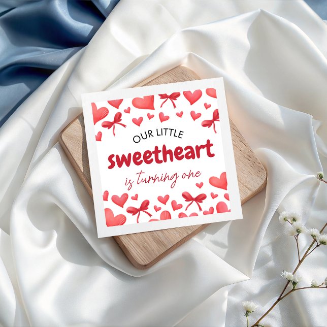 Servilleta De Papel Sweetheart First Birthday Party Napkin (Subido por el creador)