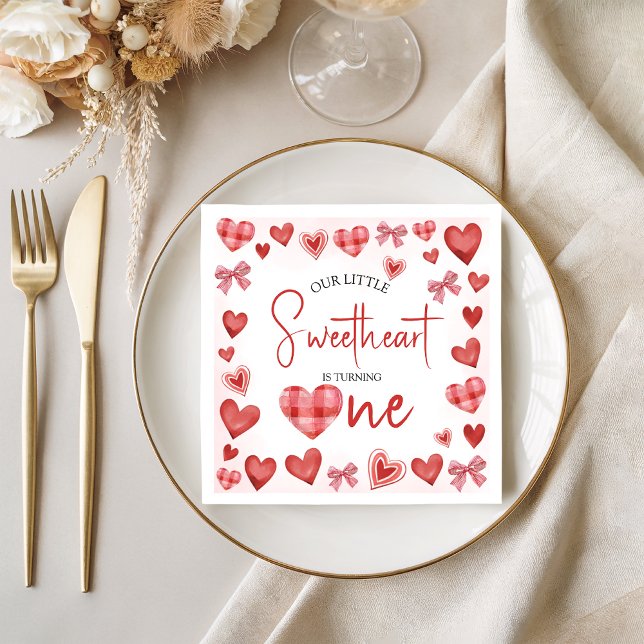 Servilleta De Papel Sweetheart First Birthday Party Napkin (Subido por el creador)