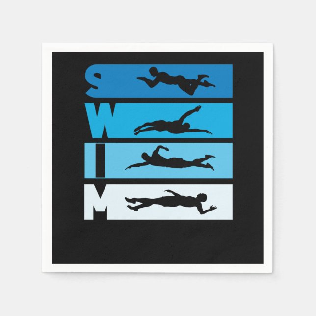 Servilleta De Papel Swimmer Swim Coach (Anverso)