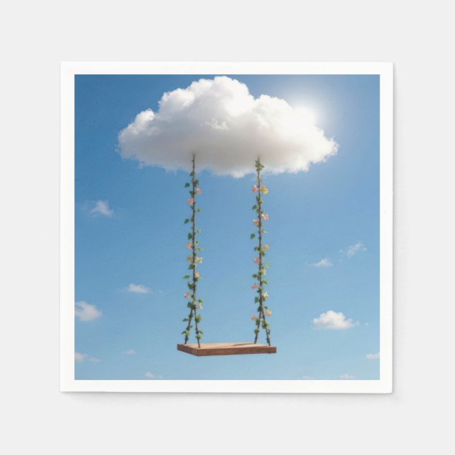 Servilleta De Papel Swing Hanging From a Cumulus Cloud (Anverso)