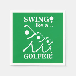 Servilleta De Papel Swing Like A Golfer Golf Fiesta