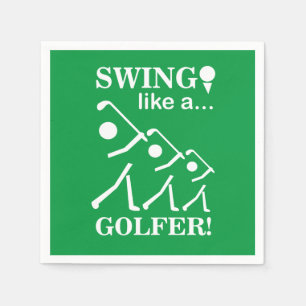 Servilleta De Papel Swing Like A Golfer Golf Fiesta