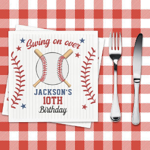Servilleta De Papel "Swing On Over – Baseball Birthday Party 