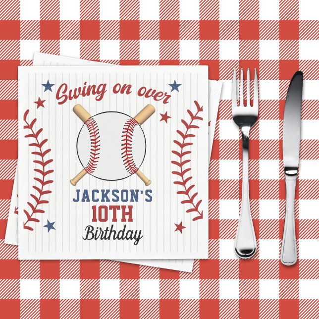 Servilleta De Papel "Swing On Over – Baseball Birthday Party  (Subido por el creador)