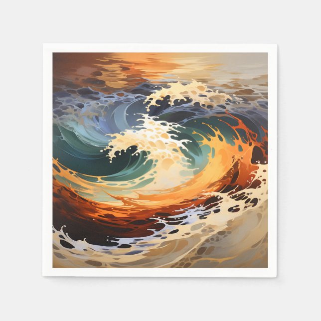Servilleta De Papel Swirl Liquid Sunset (Anverso)